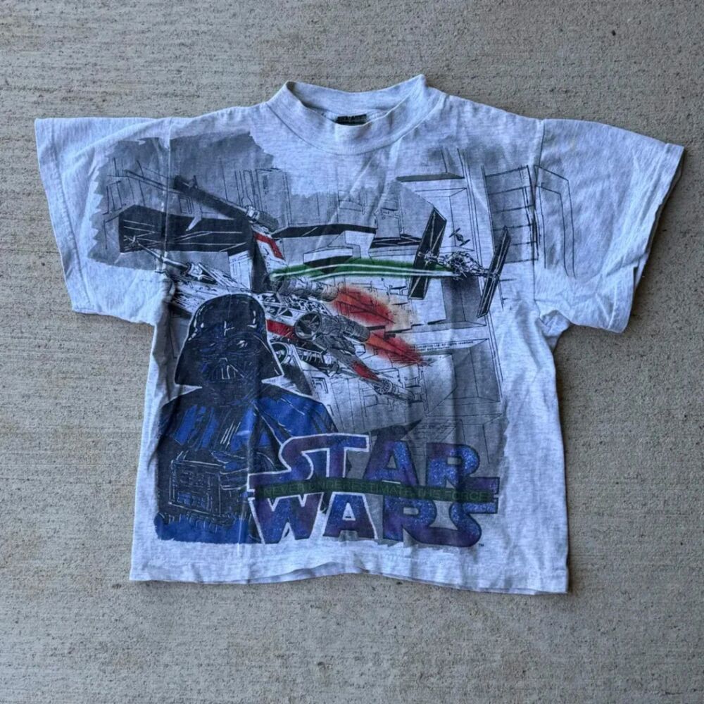 Vintage 90s Star Wars Darth Vader X-Wing T Shirt Never Underestimate The Force M